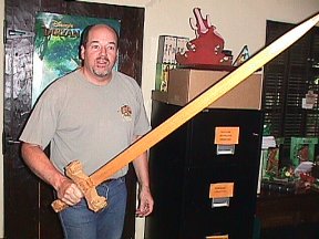 Danton with his father's Martian sword